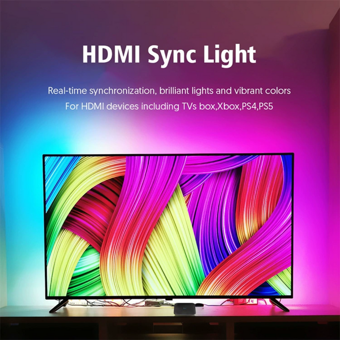 Bande lumineuse LED intelligente HDMI Wi-Fi de synchronisation pour téléviseur