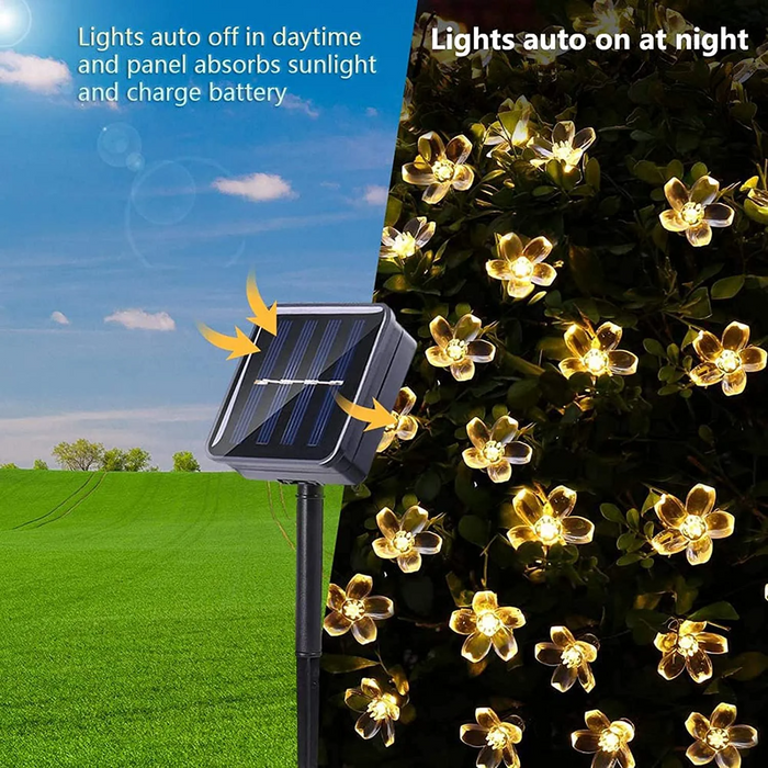 Guirlande lumineuse solaire LED de jardin d'extérieur
