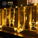 Load image into Gallery viewer, Solar Star Moon String Light Outdoor with Remote 138 LED 8 Lighting Modes
