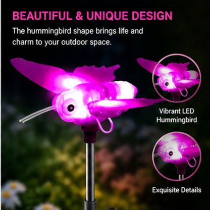 Solar Hummingbird Garden Light - LED Outdoor Decorative Stake Light