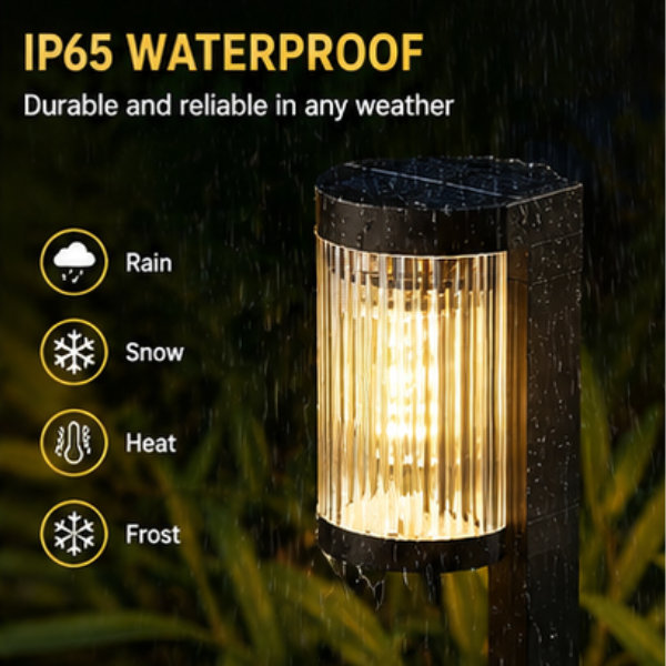 Solar Pathway Lights - 2 Pack Modern LED Garden Lights with 15H Runtime