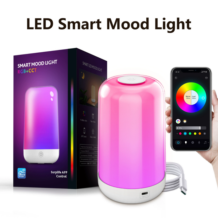 Lampes d'ambiance de table intelligentes à intensité variable et couleur Bluetooth