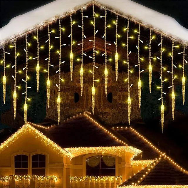 Guirlande lumineuse LED stalactite Noël rideau lumineux