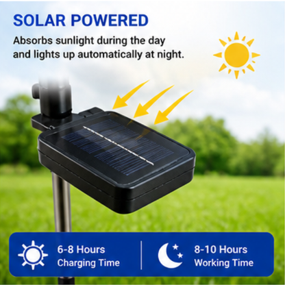 Solar Rose Garden Stake Lights - 2 Pack LED Flower Lights with Dual Lighting Modes