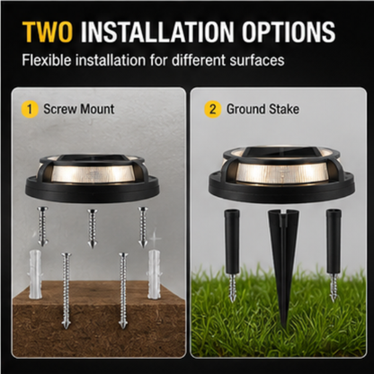 Solar Driveway Marker Lights- 4 Pack IP67 Waterproof Outdoor Solar Dock & Pathway Lights (Warm White)