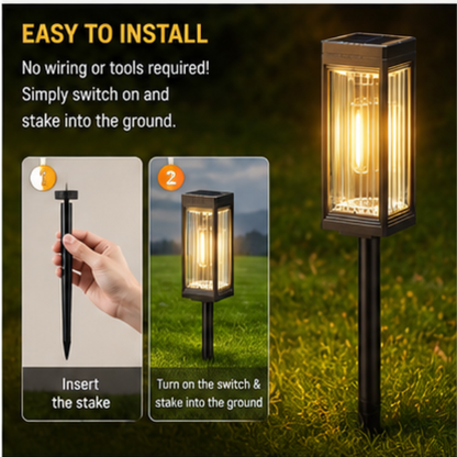 Modern Solar Pathway Lights - Waterproof LED Garden Lights with Auto On/Off, Long-Lasting Outdoor Landscape Lighting