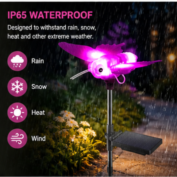 Solar Hummingbird Garden Light - LED Outdoor Decorative Stake Light