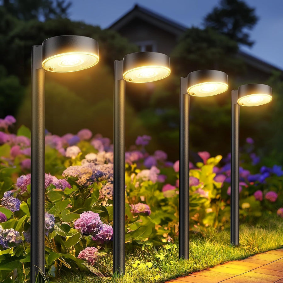 Solar Pathway Lights - 2 Pack Warm White LED Outdoor Garden Lights (3500K)