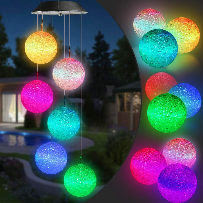 Carillons éoliens solaires – Lumières de jardin suspendues à LED à couleur changeante