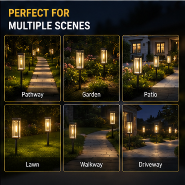 Modern Solar Pathway Lights - Waterproof LED Garden Lights with Auto On/Off, Long-Lasting Outdoor Landscape Lighting
